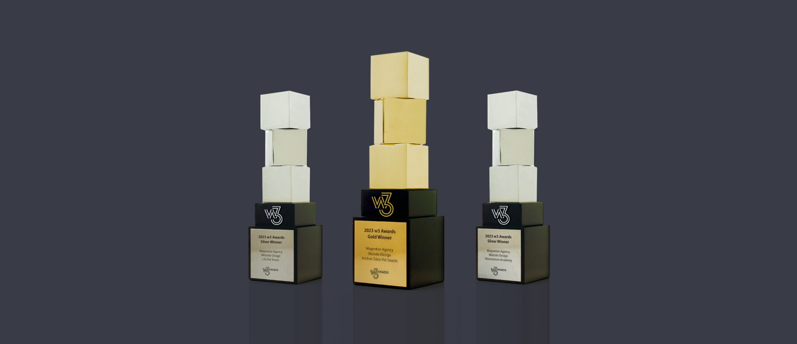 Magnetize wins three prestigious w3 Awards for website design